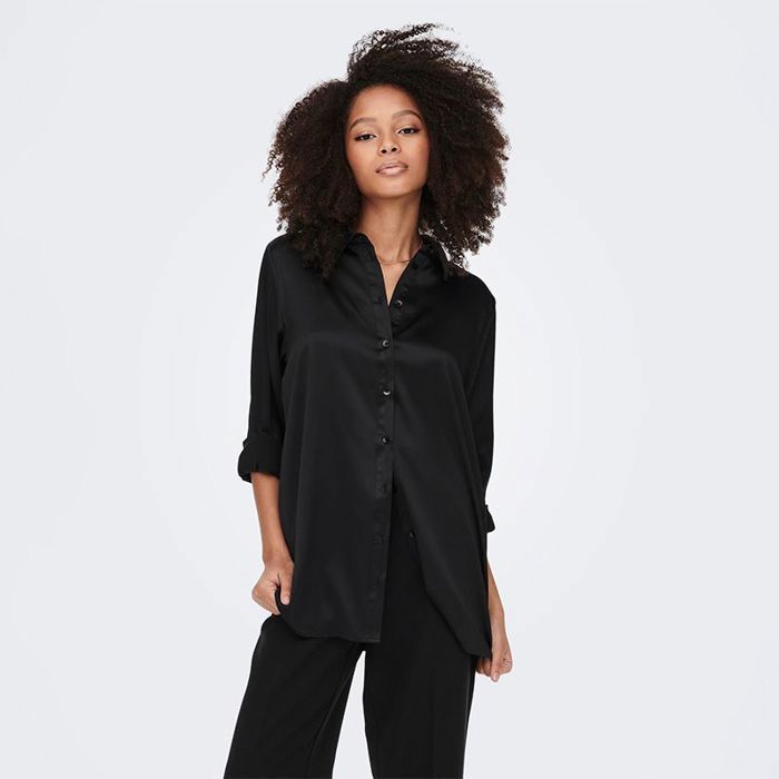 Chemise tissé ample en satin femme Only Onlvictoria black L