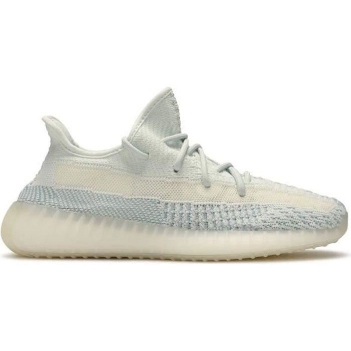 Basket YEZZY BOOST 350 V2 CLOUD WHITE REFLECTIVE AUTREMENT Blanc Lacets Adulte Mixte Textile Blanc Cdiscount Chaussures