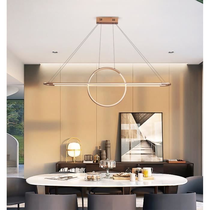 Suspension LED Lampe pour Plafond Haut Lustre Champagne Salle à Manger