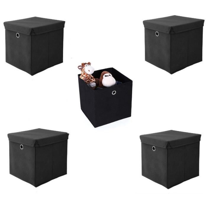Lot De 5 Tiroir De Rangement Pliantes En Tissu 27 X 27 X 28cm
