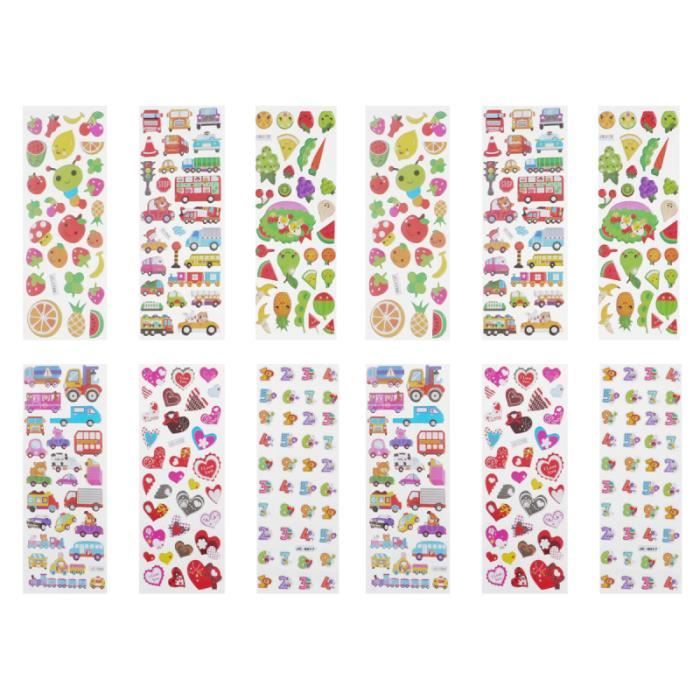 Kawaii Stickers Dessin Animé, 100 Feuilles Autocollants