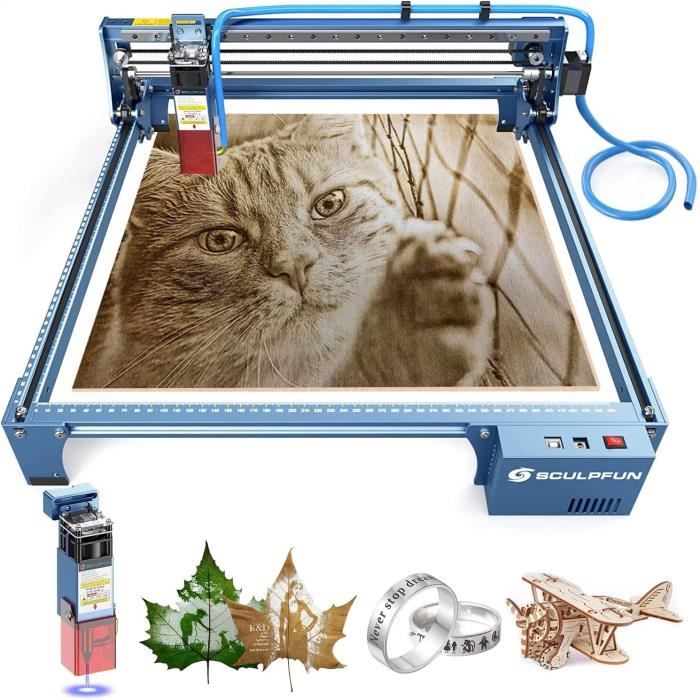 Graveur laser SCULPFUN S10 10W avec buse Air Assist et luge industrielle X