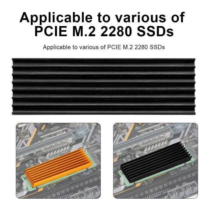 Dissipateur Thermique Pour SSD M.2 2230 - Refroidissement Actif, Compatible Simple Et Double Face, Noir