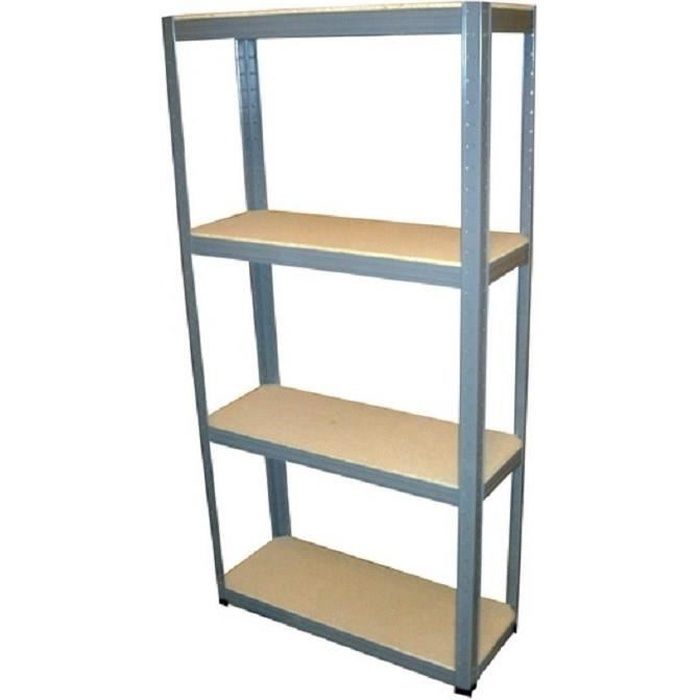 SODIAC Etagère de rangement 4 tablettes - 60 Kg par plateau - 150 x 73 x 27 cm