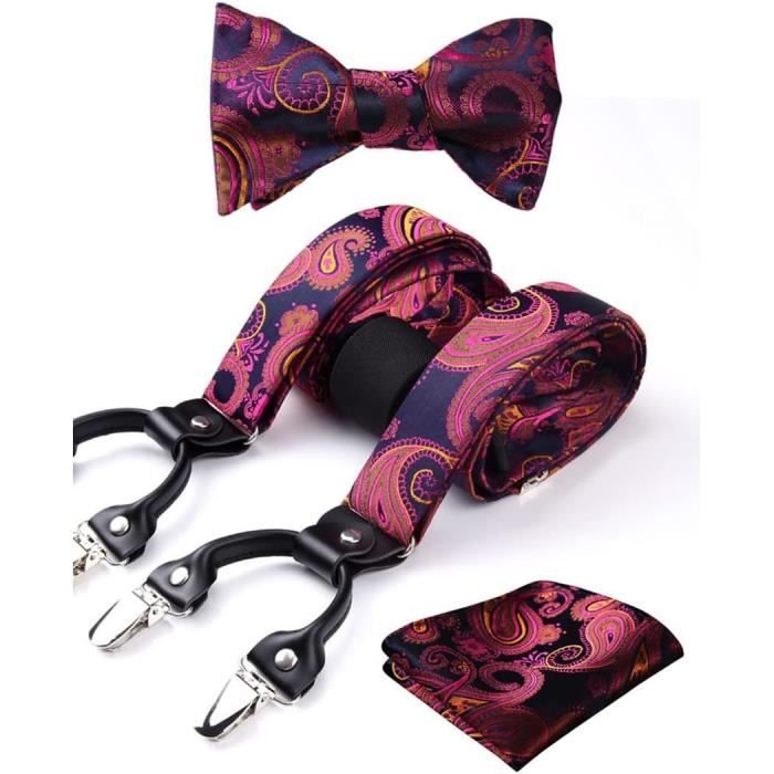 HISDERN Noeud Papillon Homme Et Mouchoir Pochette Ensemble - Smoking Mariage Fête