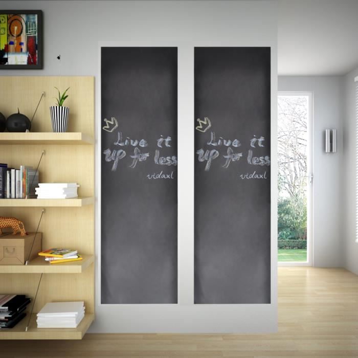 2 Rouleaux 60 X 300 Cm Tableau Autocollant Mural Avec Craies Toile