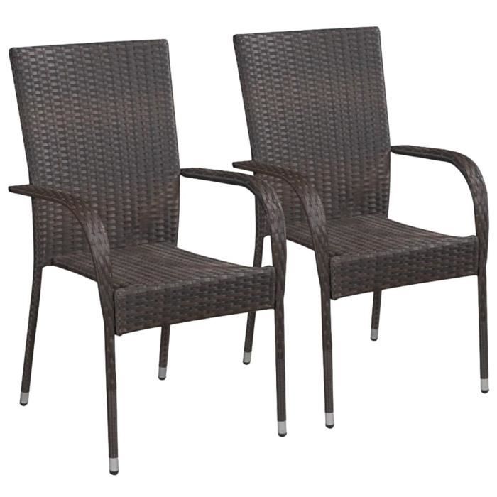 Lot De 2 Chaises A Manger En Resine Tressee Chaises De Jardin Chaise D Exterieur Chaise Pour Terrasse Fauteuil Marron Achat Vente Ensemble Table Et Chaise De Jardin Lot De