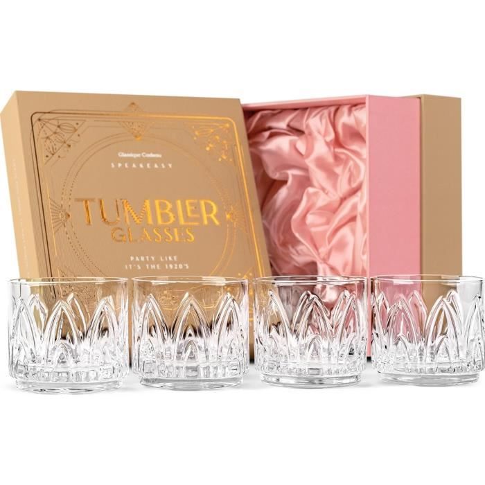 Lot De 4 Verres à Cocktail Ancien Cristal Transparent - Excellent état
