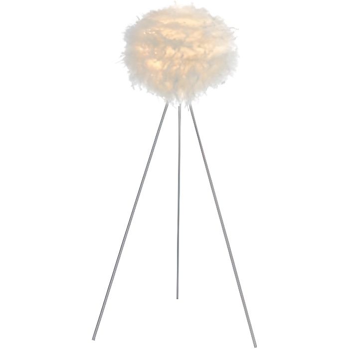 lampadaire trépied en plumes nuage - d. 54 x h. 150 cm - blanc