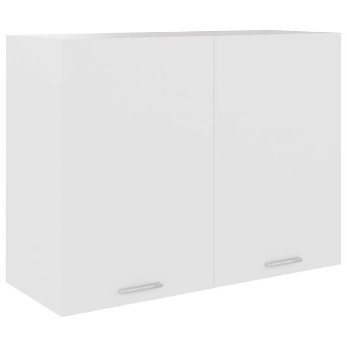 Top Armoire suspendue - Placard Cuisine Mural JILI - Blanc 80x31x60 cm Aggloméré20 Kg