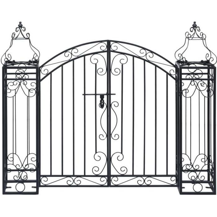 vidaXL Portillon ornemental de jardin Fer forgé 122x20 5x100 cm