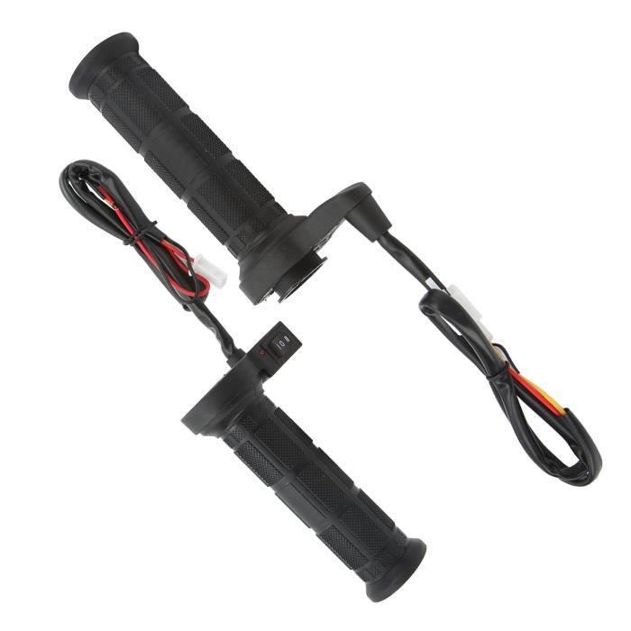 Poignées Chauffantes électriques Pour Moto - Paire Universelle 22mm (7/8"), 12V, 3 Niveaux De Chaleur, Plastique Résistant
