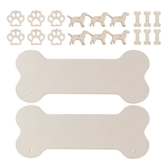 32 Découpes En Bois Brut Chat Et Chien - Formes Vierges Pour Bricolage, Déco, étiquettes, Artisanat