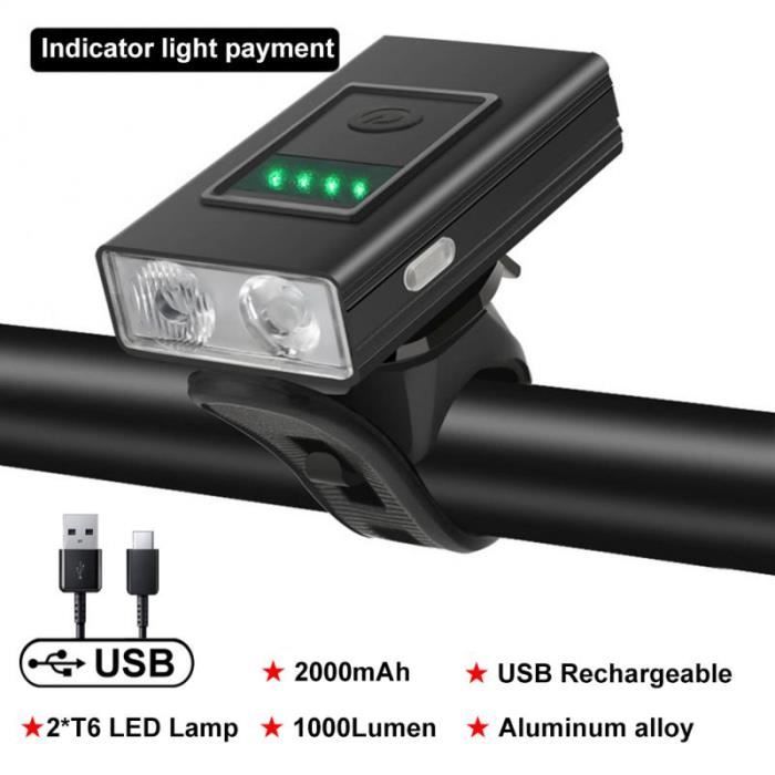 Phare Vélo Rechargeable USB - Lumière Puissante Avec Zoom Télescopique - Pour Route, VTT, Extérieur