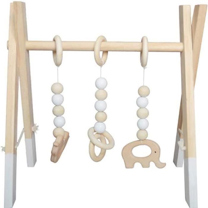 Ld Portique D Eveil Activites En Bois Style Scandinave 3pcs Hochets A Suspendre Jouet De Dentition Bebe Cadeau Naissance B Cdiscount Puericulture Eveil Bebe