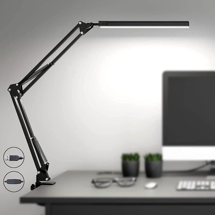 Lampe de Bureau LED - YYV - Puissante - 3 modes déclairage - 9 niveaux de luminosité - Noir