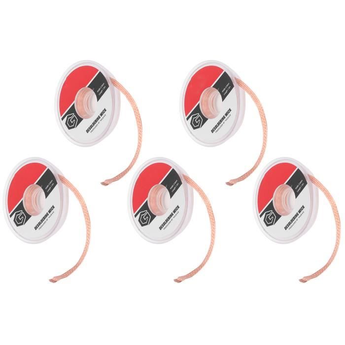 Mèche à Dessouder 2.5mm X 3m - 2 Pièces Avec Flux Intégré - Pour Réparation Électronique Et PCB