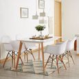 2 Chaise scandinaves fauteuil en Plastique, Inspiration Rétro Olivia Eiffel pour Salle à Manger, Salle de réunion, Cuisine - (Blanc)-1