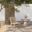 Fauteuil de jardin AMILA en bois d'acacia FSC blanchi et corde coloris naturel - Beige - 52-1
