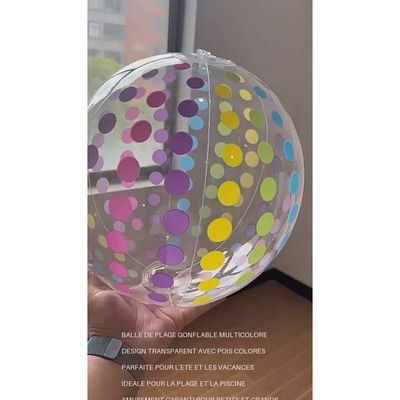 1 pièce Ballon de plage gonflable à pois, décoration colorée rayée pour fête de piscine/plage 1 pièce Ballon de plage gonflable à pois, décoration colorée rayée pour fête de piscine/plage