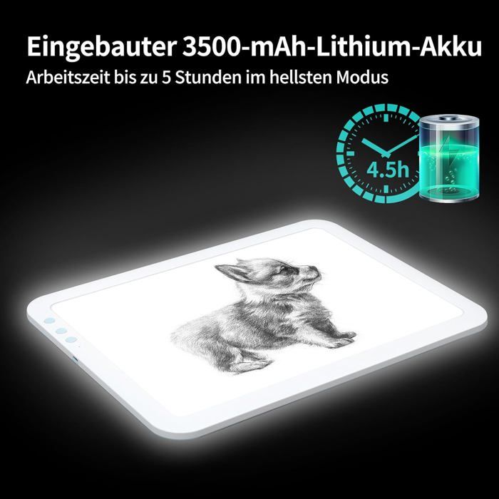 TOHETO A2 Tablette Lumineuse Diamond Painting, Luminosité Variable en Continu Grande boîte Lumineuse Tableau d'affichage pour Tatouage, Animation, Croquis, avec 2 Clips, Adaptateur 12V2A (60x40cm