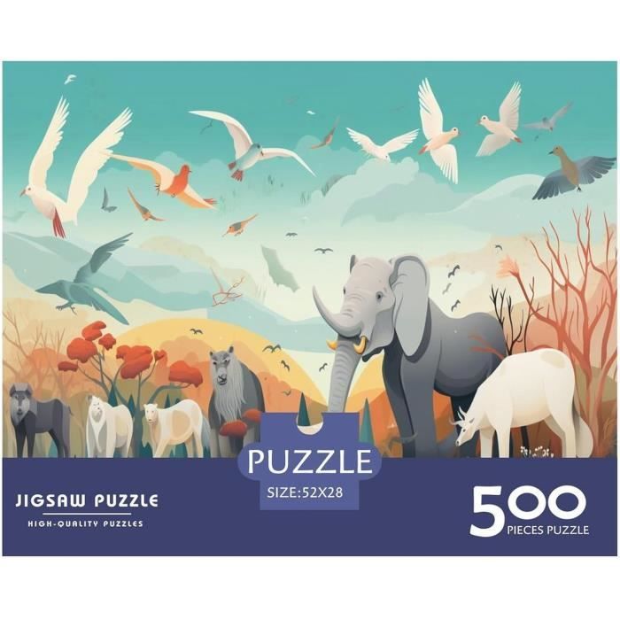 Puzzle Clementoni 500 Pièces – Elephants' Carnival – 49 X 36 Cm – Fabriqué En Italie