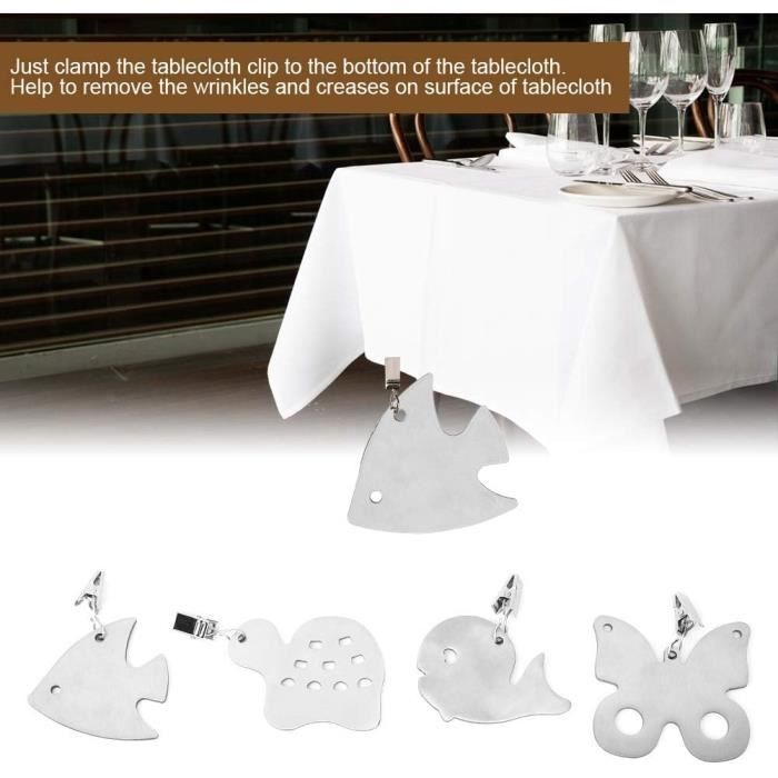 Poids De Nappe Avec Clip - Lot De 4 - Anti-vent Pour Table Extérieure, Camping, Pique-nique - Design élégant, Réutilisable - 1