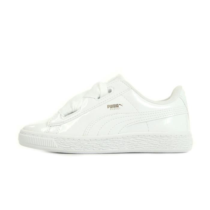 PUMA Baskets Basket Heart Blanc Enfants Blanc Cdiscount Chaussures