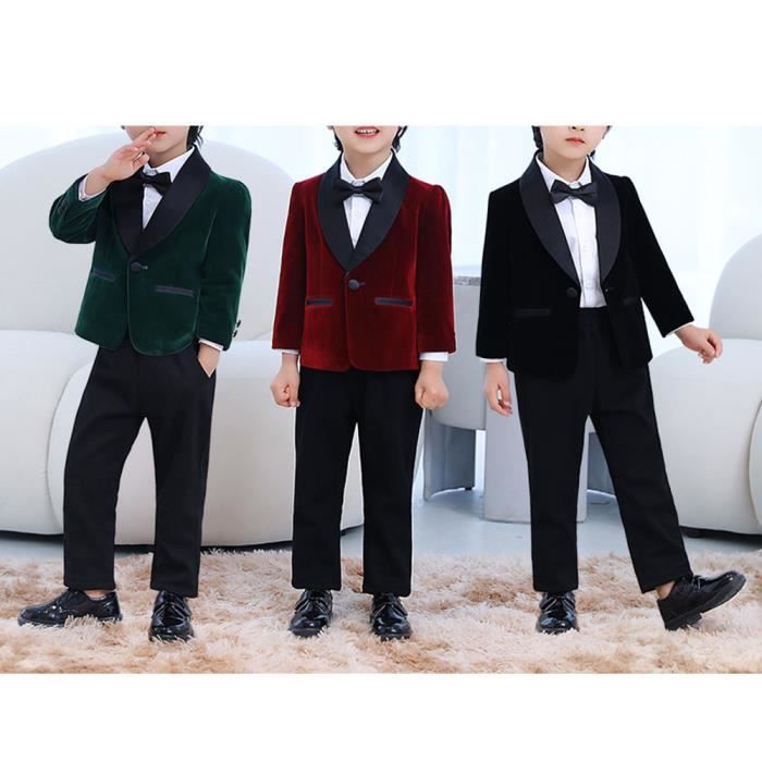 Costume Formel 4 Pièces Pour Bébé Garçon - Chemise, Gilet, Pantalon & Nœud Papillon - Mariage, Baptême