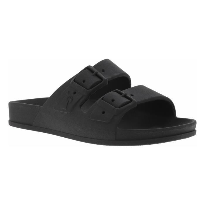 Claquettes Cacato s noires pour femme talon plat jeu de 2