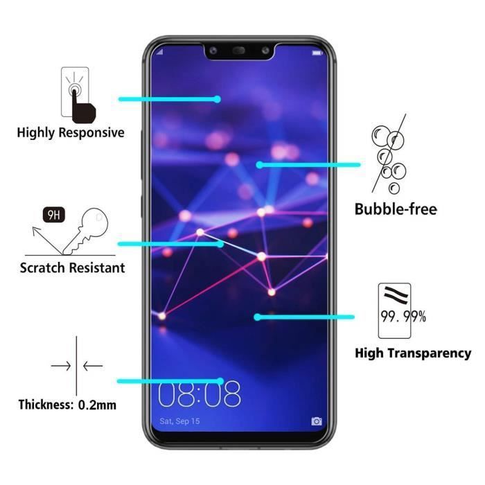Huawei Y6 2018 Pack 2 Films En Verre Trempé Protection écran + Coque
