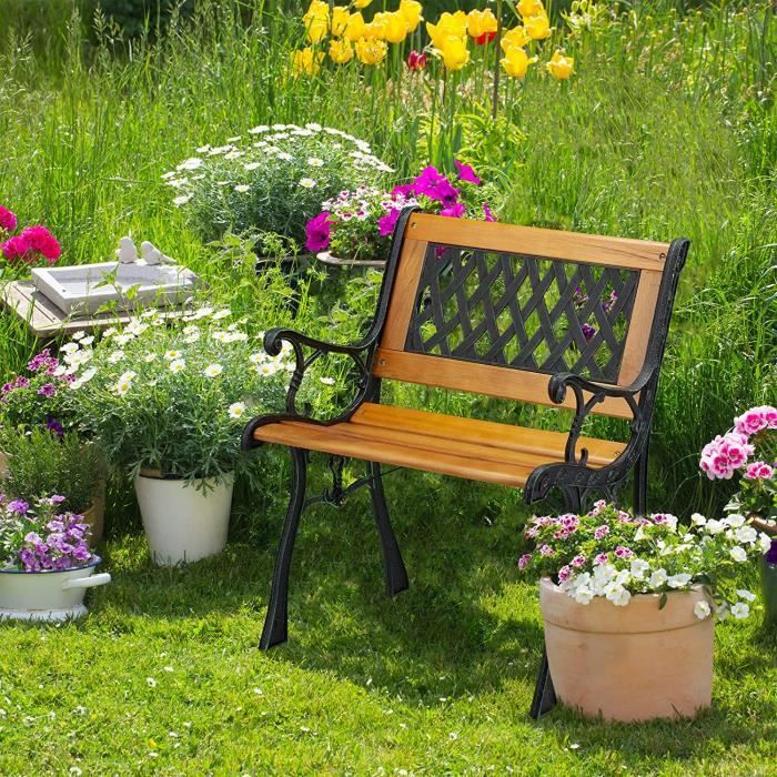 Chaise De Jardin Relaxdays Acier Noir Extra-Large Avec Accoudoirs - Moderne