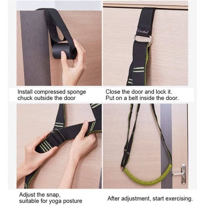 2 Sangles De Yoga Réglables 2,4m - Anneaux En D - Pour Étirement, Pilates, Flexibilité - EBook Inclus