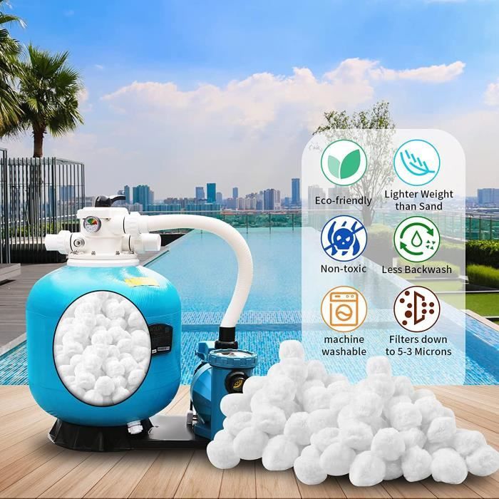 UISEBRT Balles filtrantes pour piscine - 700 g - Pour système de filtration à sable - Remplace