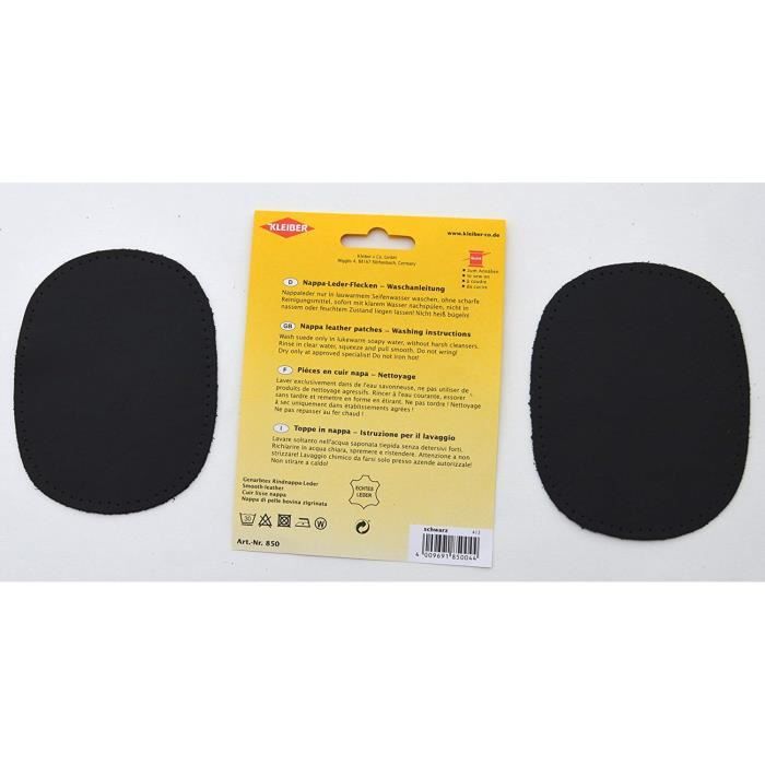 Kleiber Patchs Genoux et Coudes Cuir Nappa à Coudre 12.5 cm x 10 cm, Bleu foncé, 2 par Pack