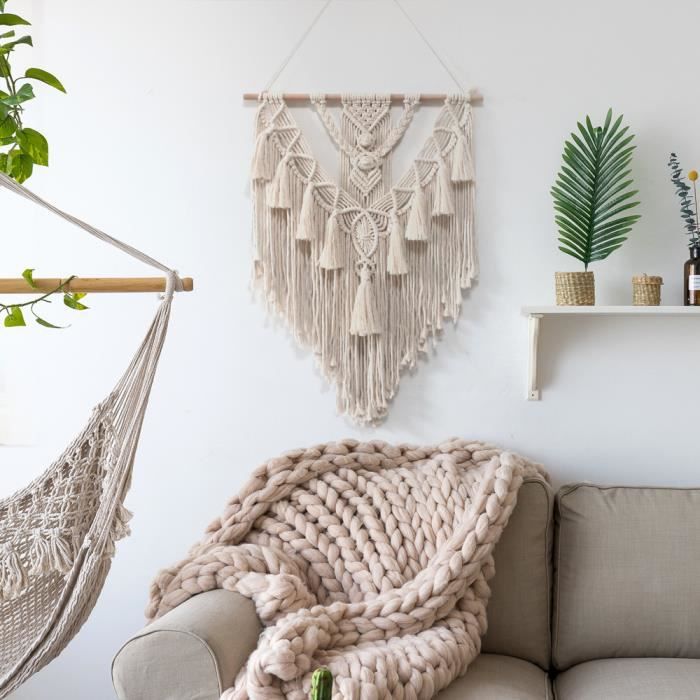 Lot De 2 Attrape-Rêves Macramé Hibou - Tenture Murale Boho Chouette Tissée Main Décoration Bohème