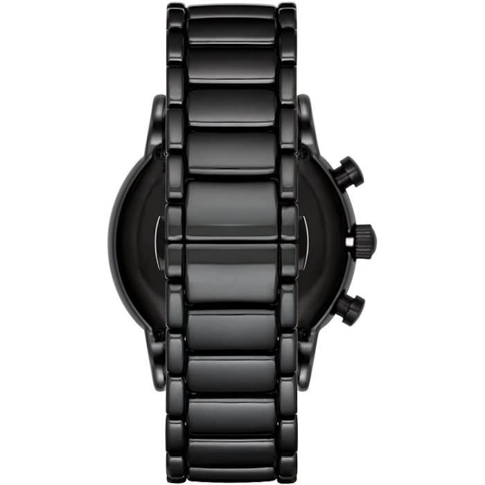 Montre Homme Emporio Armani Chronographe Quartz Ceramique Noire 5 Atm Noir Chic Achat vente montre Homme Adulte Noir Ceramique Cdiscount