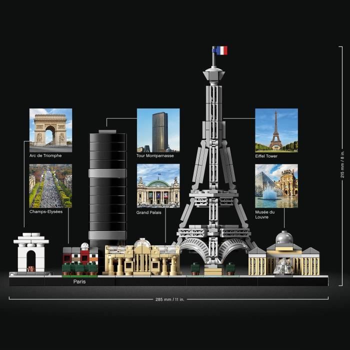 LEGO® 21044 Architecture Paris Maquette à Construire avec Tour Eiffel,  Collection Skyline, Décoration Maison, Idée de Cadeau - Cdiscount Jeux -  Jouets