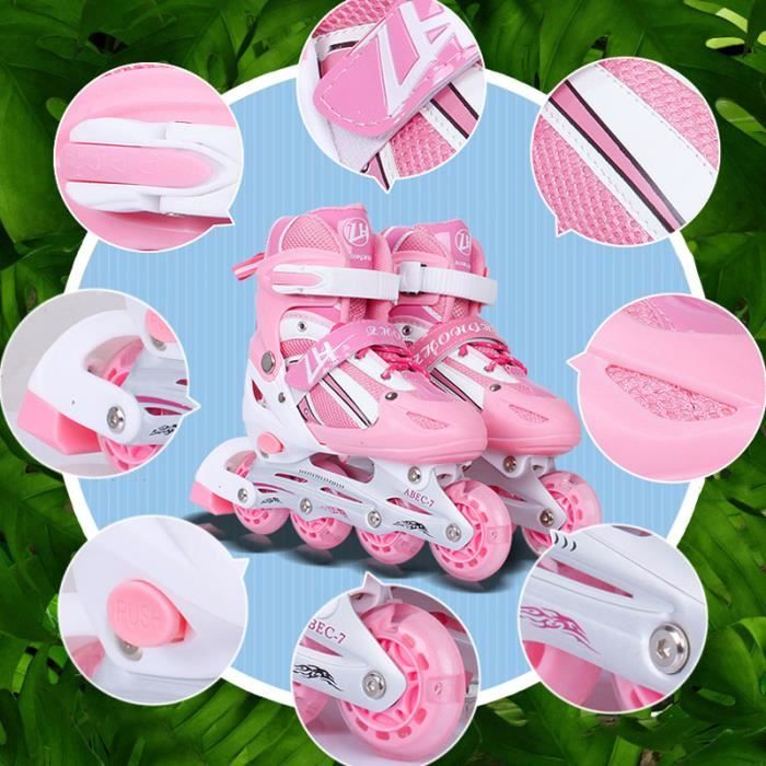Rollers Enfant Réglables SFR Vortex - Taille UK 3-6 / EU 37-40 - Rose Et Blanc (occasion)