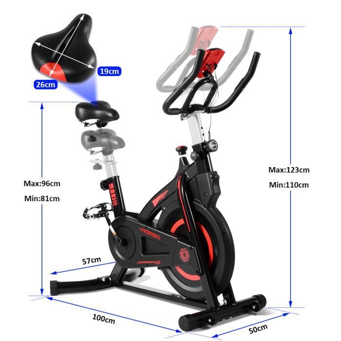 OneTwoFit Velo d appartement Velo biking interieur avec Ecran LCD Roue d inertie 6kg Noir et Rouge OT212BR Cdiscount Sport