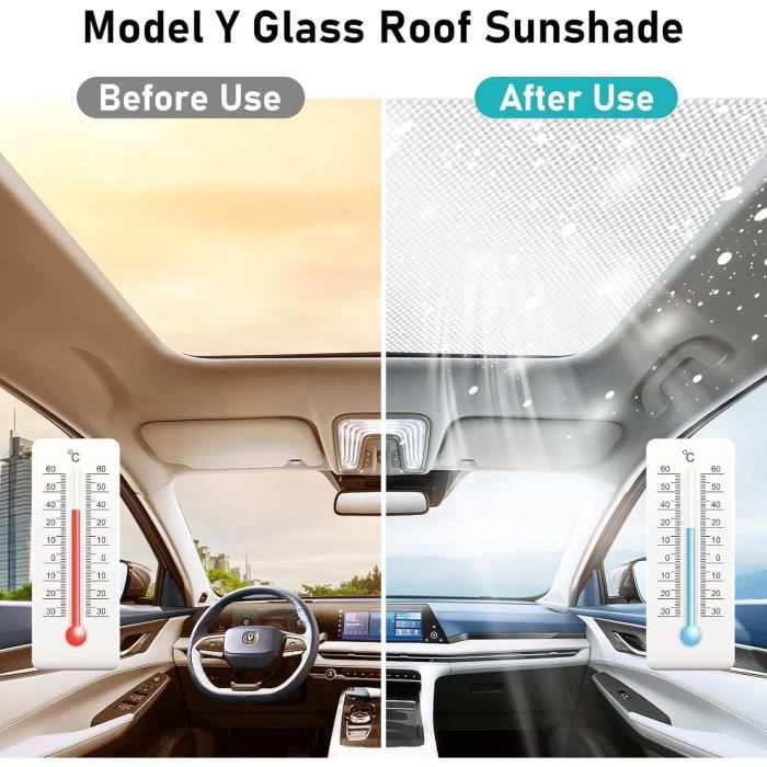 Pare-soleil Universel Pour Toit Ouvrant De Voiture – 2 Pièces Avec Ventouses – 55 X 75 Cm – Toit Panoramique & SUV