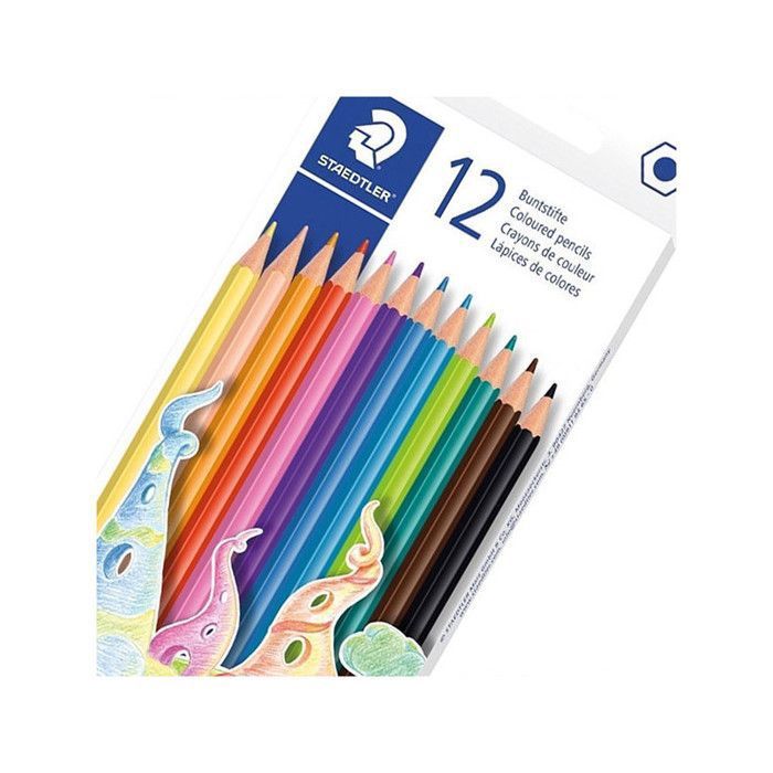 CRAYON DE COULEUR PQT DE 12 STAEDTLER - Ma Papeterie Discount Martinique