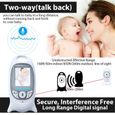 Babyphone TEMPSA - Camera Surveillance Nouveau Né Sans Fil - LCD Écoute bébé Vision Nocturne - Blanc-3