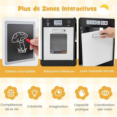 GOPLUS Cuisine Enfant avec Effet Lumière & Sonore, Jouet de Cuisine en