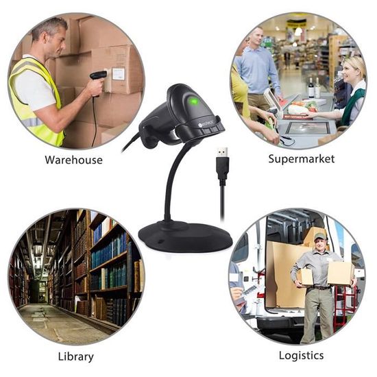 Neoteck Scanner de Code-Barres 1D CCD Lecteur de Code ...