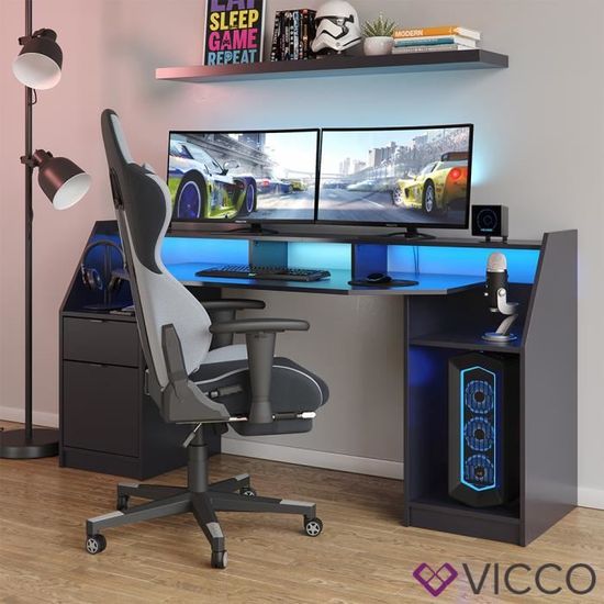 bureau gaming bureau Bureau informatique VICCO JOEL bureau ga bureau PC noir bureau gaming bureau Bureau informatique VICCO JOEL bureau ga bureau PC noir