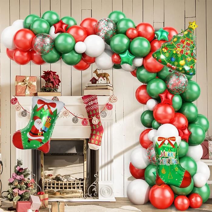 Decoration Noel Ballon, Vert Rouge Arche de Ballon de Noel, 96Pcs Arche  Ballon Avec Ballon de Confettis Arbre de Noël étoile d[124] - Cdiscount  Maison