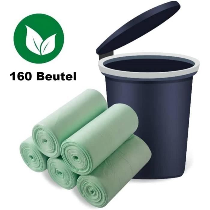 Sacs Poubelle - 160 Compostable Sac 20l À Ordures Bio Aurmoo Dégradable Sacs  Cuisine Ordures(50x53cm Vert) - Cdiscount Au quotidien