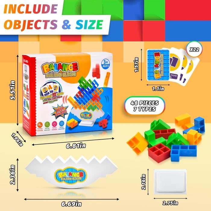 Jeu de Construction, Tetra Tower Balance Game, Blocs de Construction, Jeux de Jouets Empilables D'équilibre (16Block) - Jeux - Jouets Jeu de Construction, Tetra Tower Balance Game, Blocs de Construction, Jeux de Jouets Empilables D'équilibre (16Block) - Jeux - Jouets