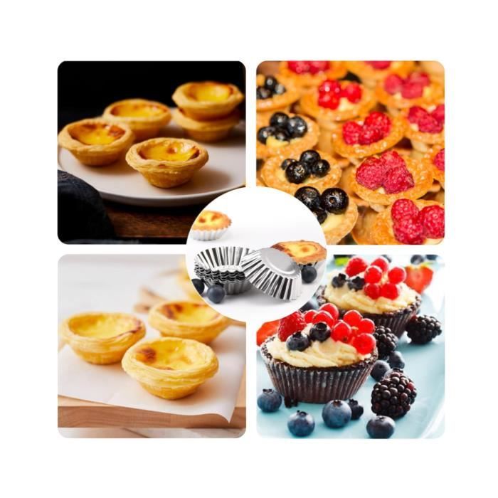 30 Pcs Moules à Tartelettes aux Œufs, Mini Moules à Muffins